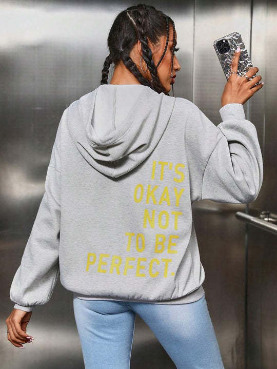 Damen Kapuzenpullover Kuscheliges Innenfutter Motivierender