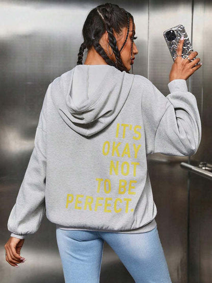 Damen Kapuzenpullover Kuscheliges Innenfutter Motivierender