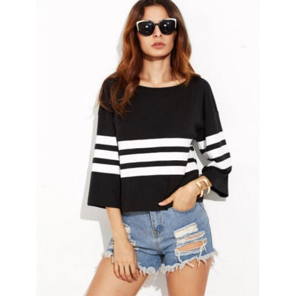 Damen Pullover Streifenmuster Norvielle