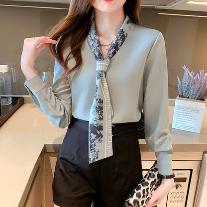 Damen Bluse Elegantes Design V-Ausschnitt