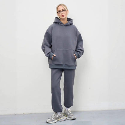 Damen Hoodie Oversized Jogginghose Modern Baumwolle