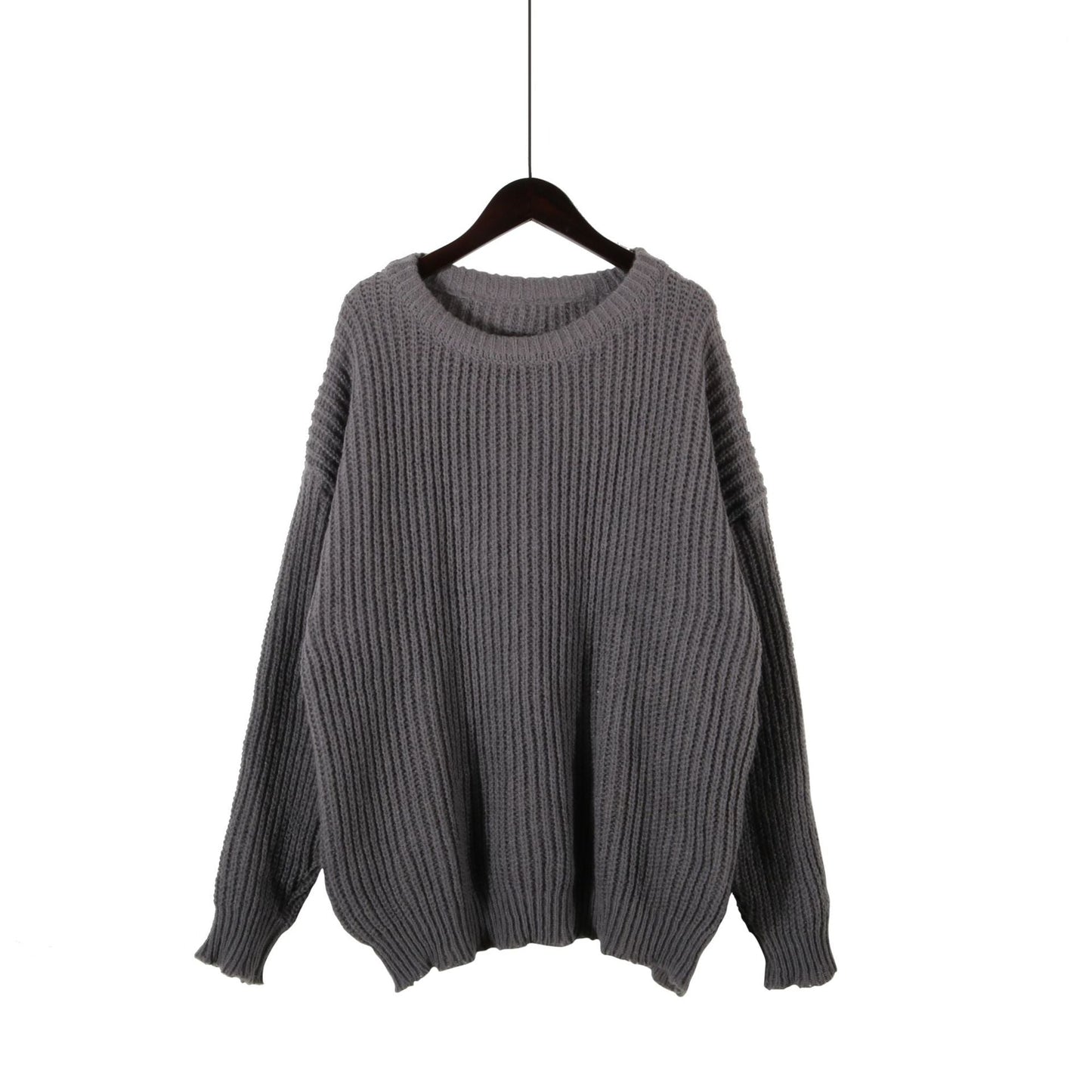 Damen Grobstrickpullover Oversized Lässige Ärmel