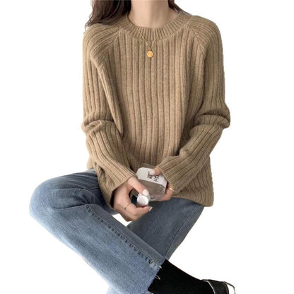 Damen Rippenstrickpullover Gemütlich Norvielle