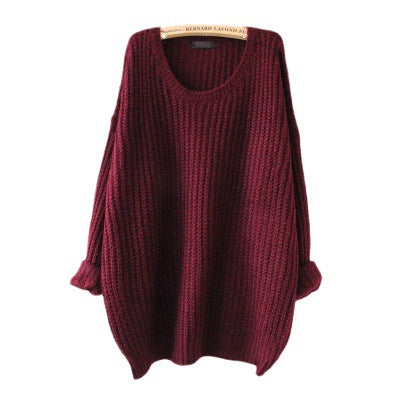 Damen Grobstrickpullover Weit Schnitt Maschenstruktur