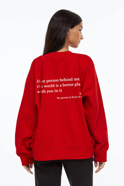 Damen Sweatshirt Inspirierendes Motiv Baumwolle Bequem Grau