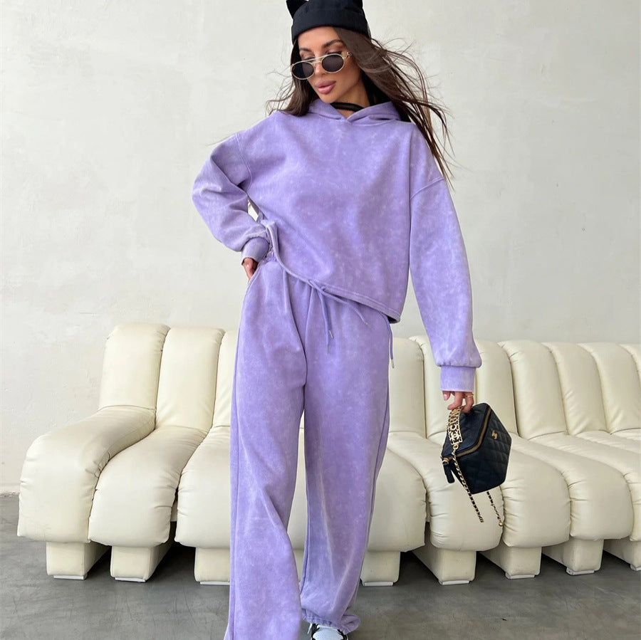 Damen Hoodie-Set Weite Hosen Elastischer Bund Norvielle