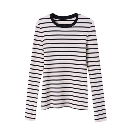 Damen Langarmshirt Gestreift Weich Norvielle