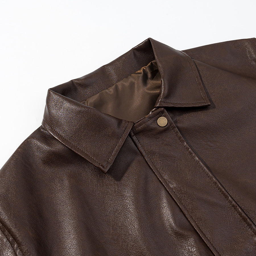 Damen Kunstlederjacke mit Seitentaschen
