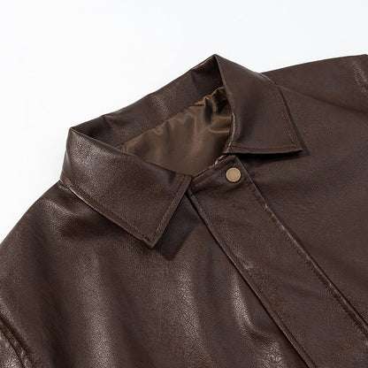 Damen Kunstlederjacke mit Seitentaschen