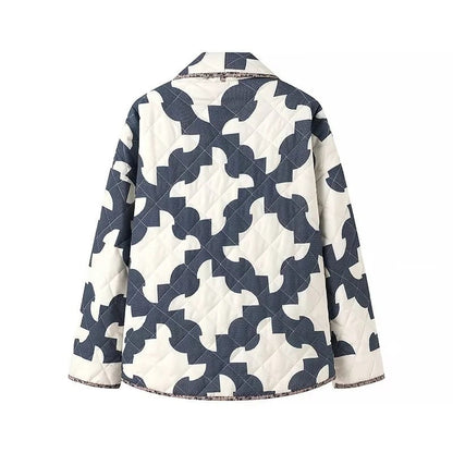 Damen Steppjacke Leicht Geometrische Muster Norvielle