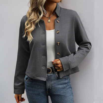 Damen Blazer Strukturiert Modern Knöpfe