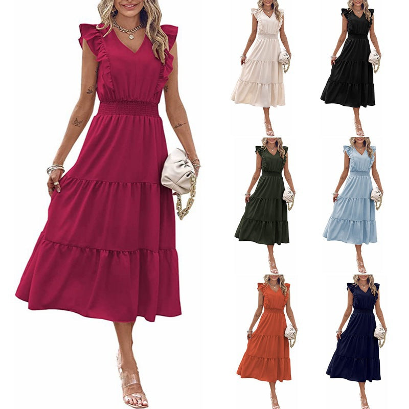 Damen Langarm-Kleid mit Volumenrock Norvielle - Norvielle