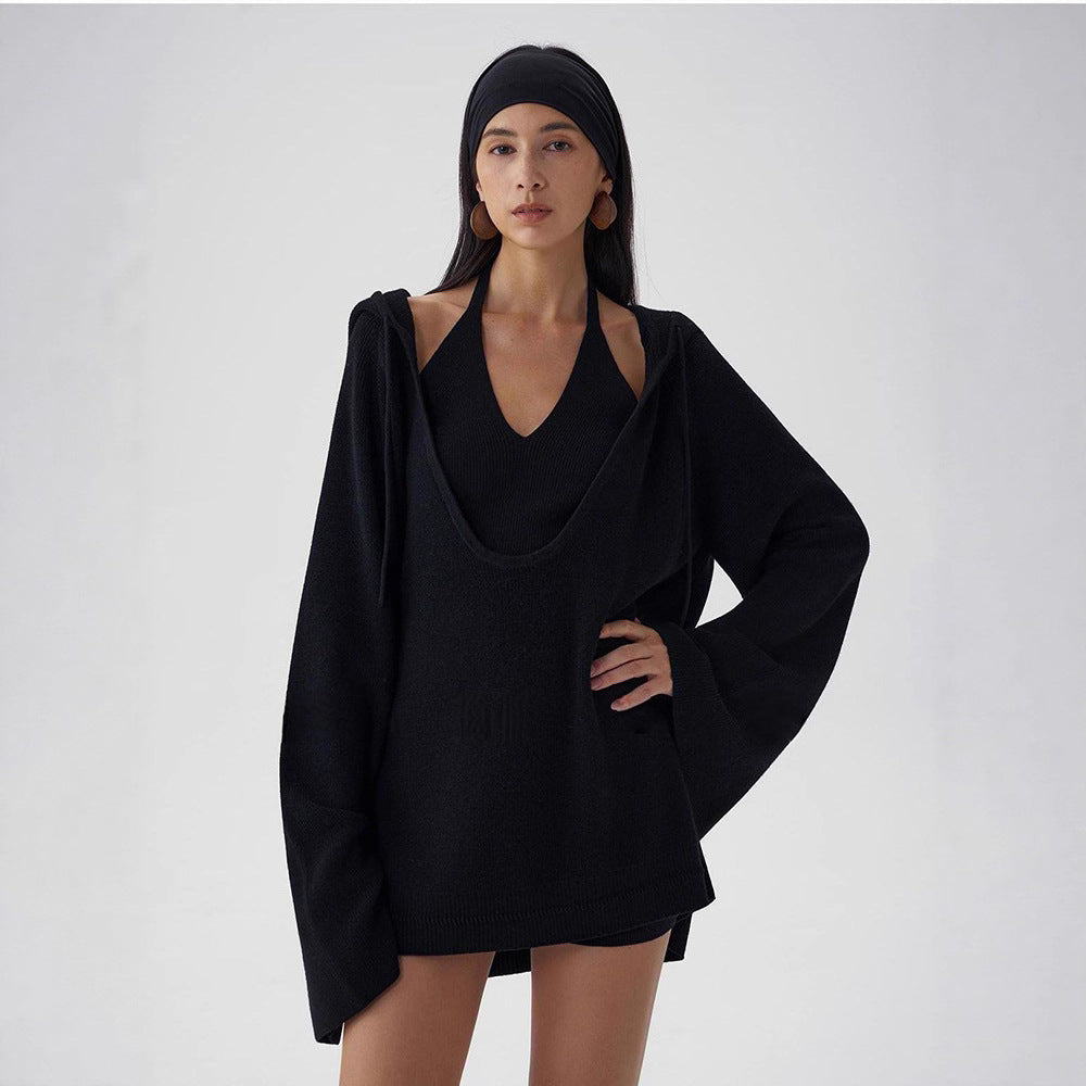 Damen Kapuzenpullover Strick Norvielle Lässig