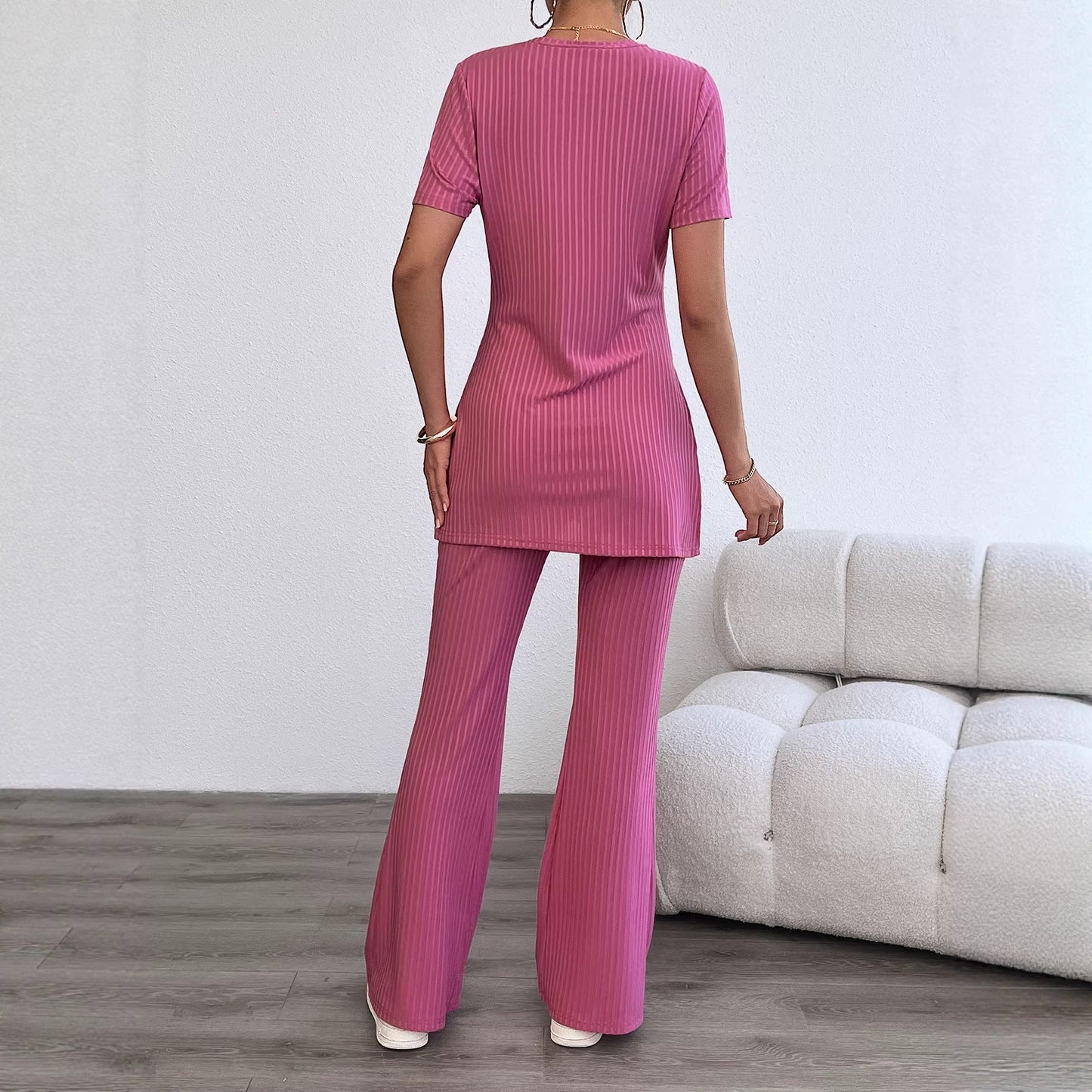 Damen Leggings-Set Weiches Oberteil Strukturiert