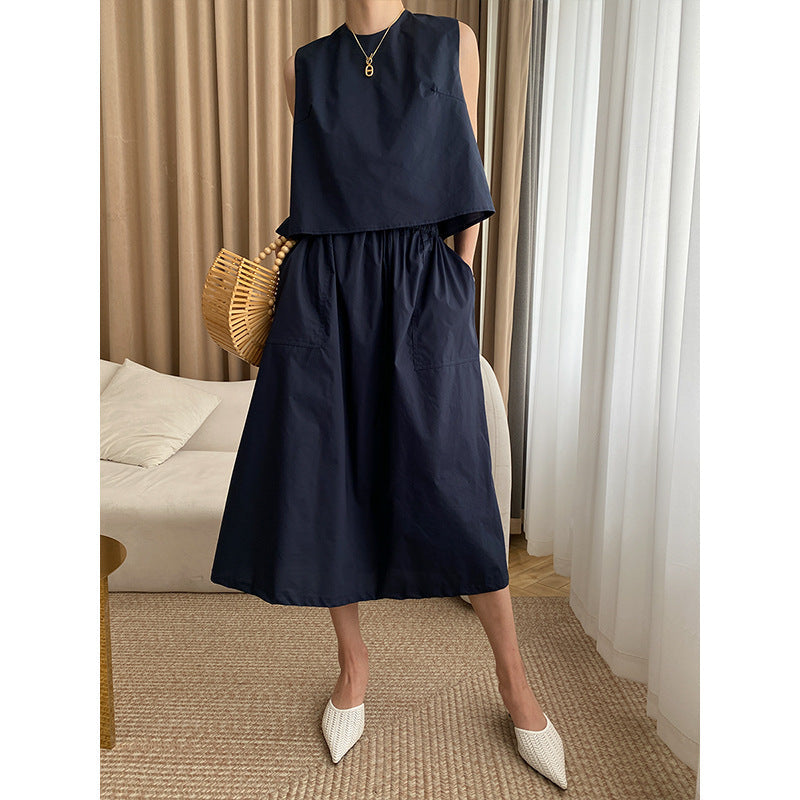 Damen Maxikleid Schaufelausschnitt Elastischer Bund Norvielle