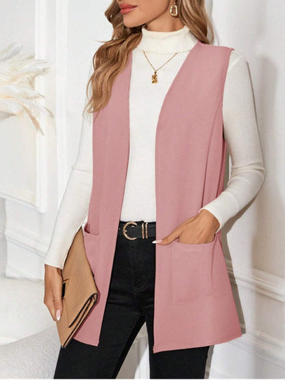 Damen Longline Wendeweste mit Taschen