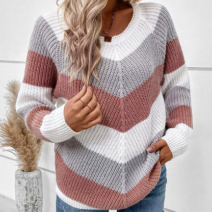 Damen Strickpullover Chevron-Stil - Norvielle