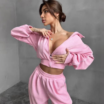 Damen Loungewear-Set mit Kapuze Weites Design Norvielle - Norvielle