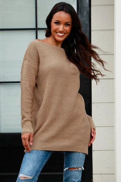 Damen Strickpullover Weit Schnitt Strukturiert Norvielle
