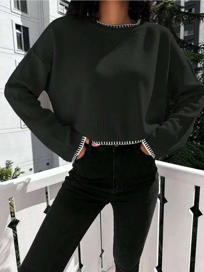 Damen Kurzpullover Strukturiert Norvielle