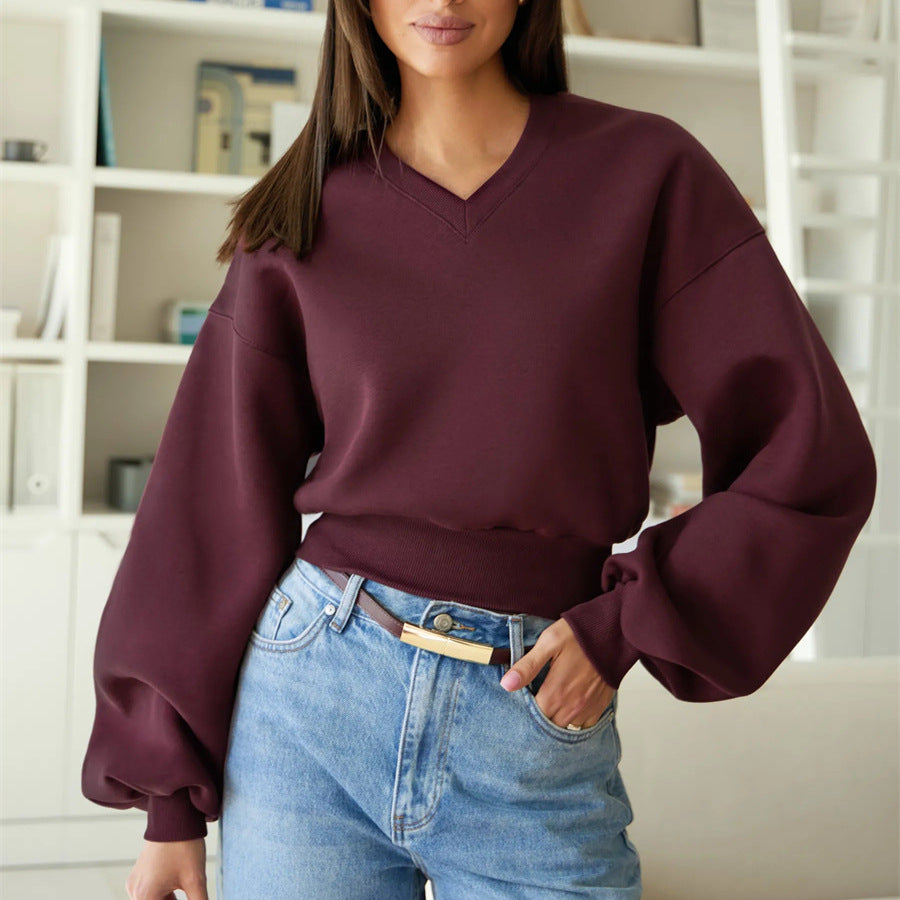 Damen Oversized-Sweater V-Ausschnitt Weite Ärmel Norvielle - Norvielle
