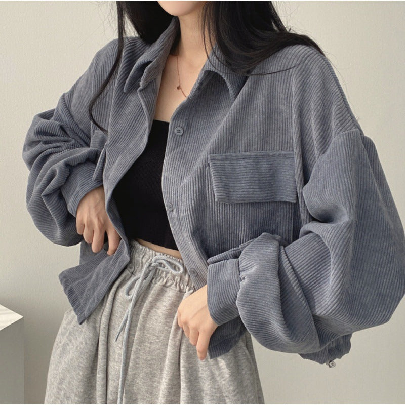 Herrenjacke Cord Weich Puffärmel