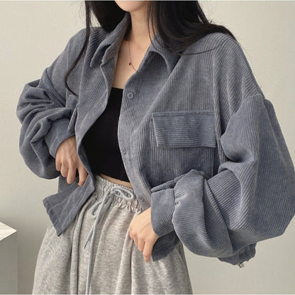 Herrenjacke Cord Weich Puffärmel