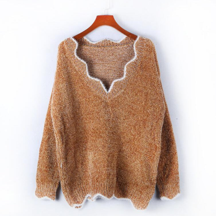 Damen Strickpulli V-Ausschnitt Weich Norvielle