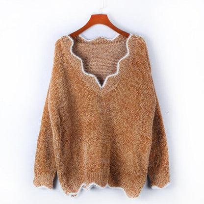 Damen Strickpulli V-Ausschnitt Weich Norvielle