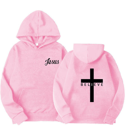 Damen Kapuzenpullover Bequem Glaubensdesign Dunkelgrau