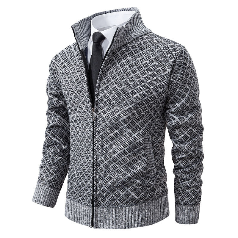 Herren Strickblazer Strukturiertes Muster Anthrazit - Norvielle