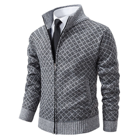 Herren Strickblazer Strukturiertes Muster Anthrazit - Norvielle