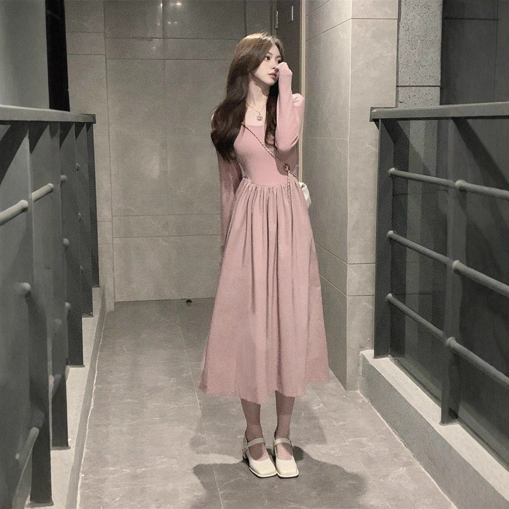 Damen Midi-Kleid Langärmlig mit Puffärmeln Norvielle
