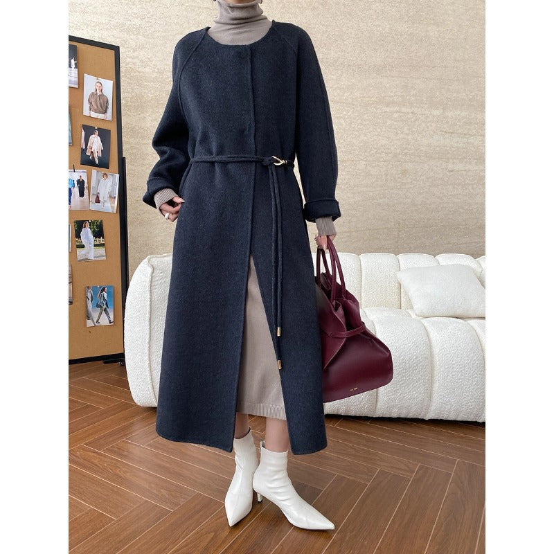 Damen Wickelmantel Eleganter Kragen Gürtel Norvielle