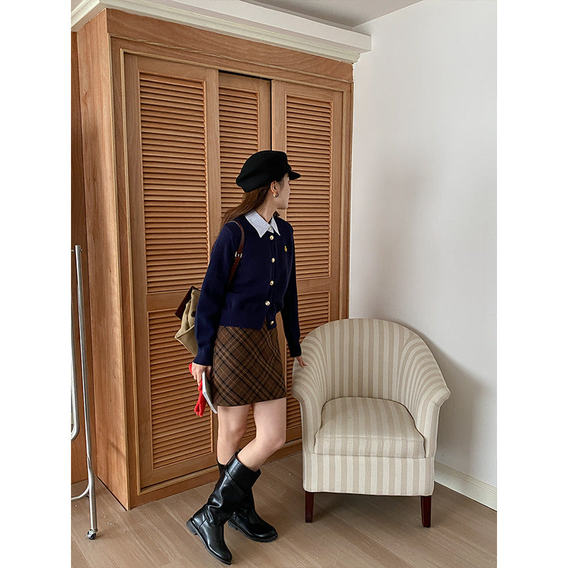 Damen Cardigan mit Kragen und Knöpfen Norvielle