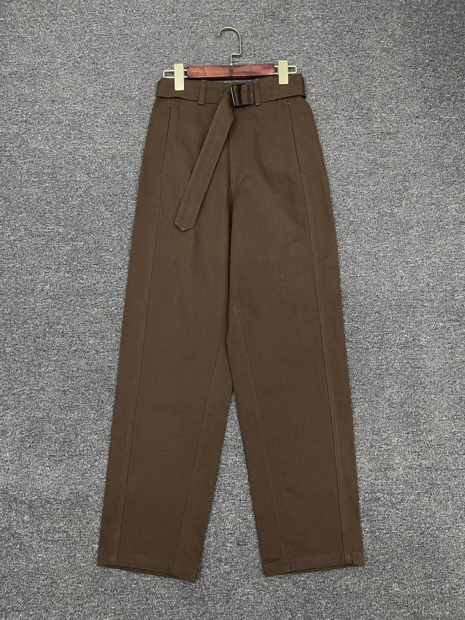 Damen High-Waist-Hose Bequem Gürtel