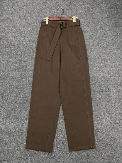 Damen High-Waist-Hose Bequem Gürtel