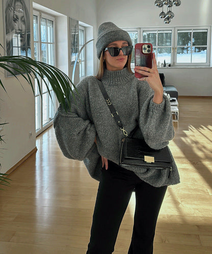 Damen Oversized Strickpullover Gemütlich Modern Norvielle
