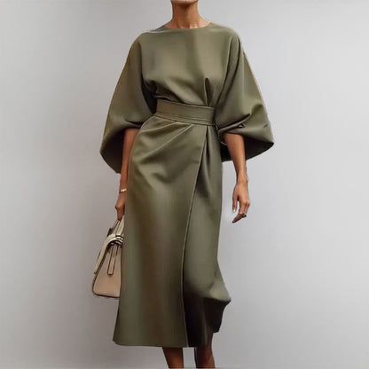 Damen Maxikleid Lässiger Schnitt Voluminöse Ärmel Norvielle