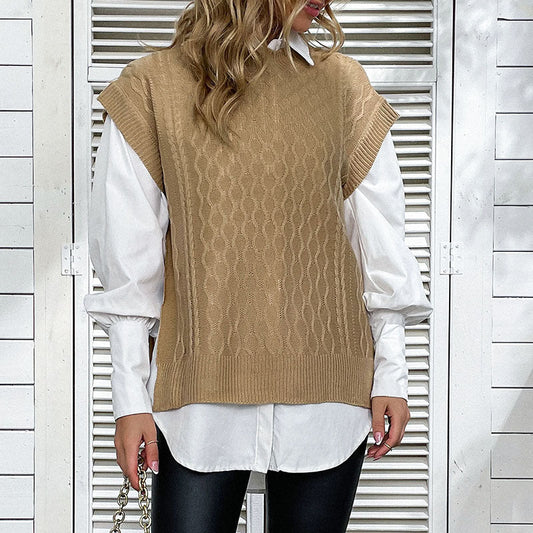 Damen Strickpullover Hoher Kragen Offener Schnitt Norvielle - Norvielle
