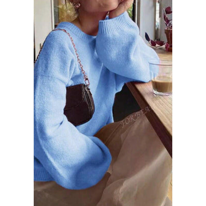 Damen Rundhalspullover Feine Strickmischung Norvielle