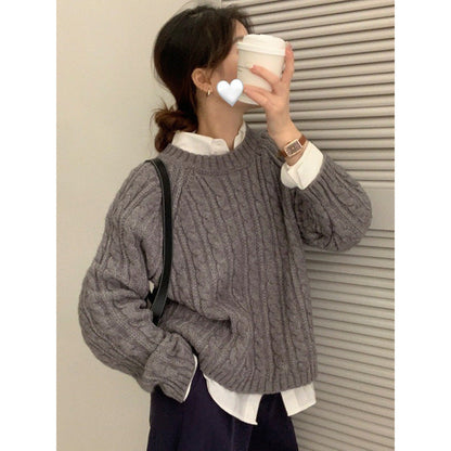 Damen Grobstrickpullover Lässiger Schnitt Norvielle