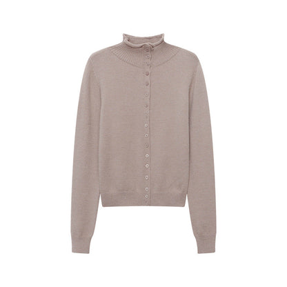 Damen Strickpullover Norvielle mit Knöpfen und hohem Kragen