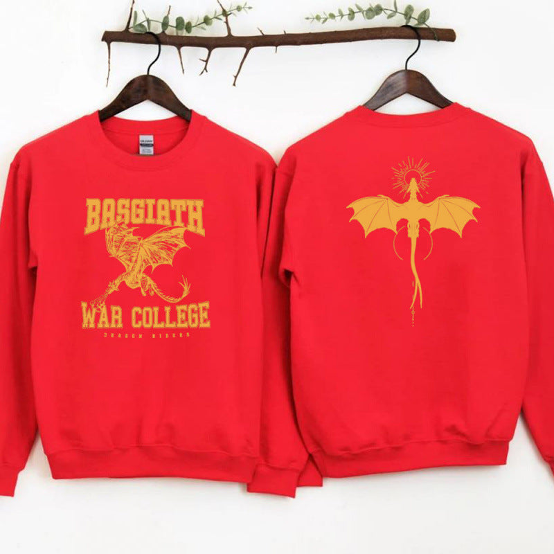Damen Sweatshirt Drachenmotiv College-Design Norvielle