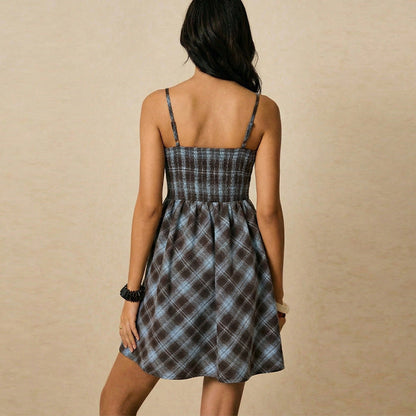 Damen Sommerkleid Karomuster Norvielle