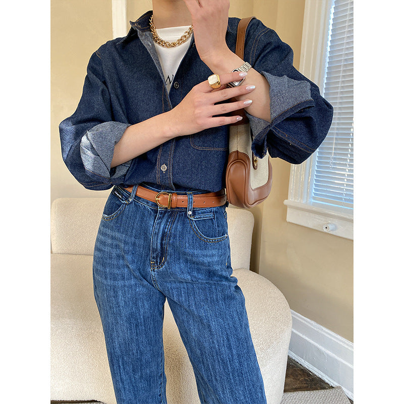 Damen Denim-Überjacke Lässig