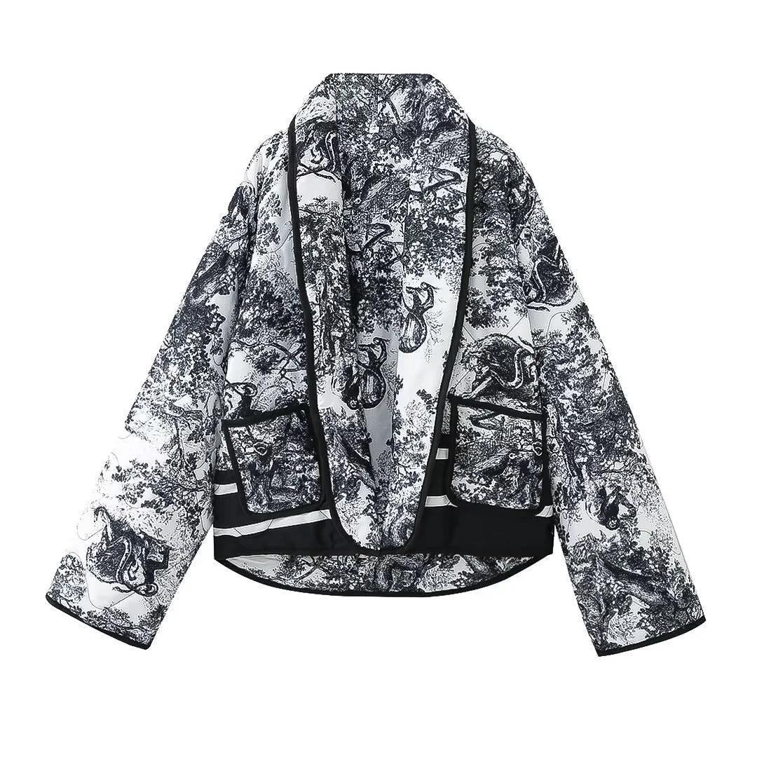 Damen Steppjacke Elegantes Revers Praktische Taschen Norvielle