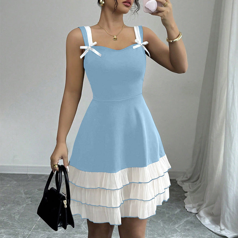 Damen Sommerkleid Rüschen Dekorative Träger Norvielle