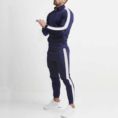 Herren Sportanzug-Set mit Reißverschluss und Streifen
