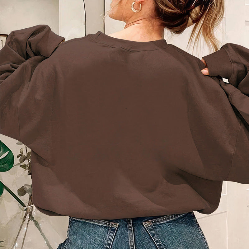 Damen Sweatshirt Lässiger Print Weite Ärmel Norvielle